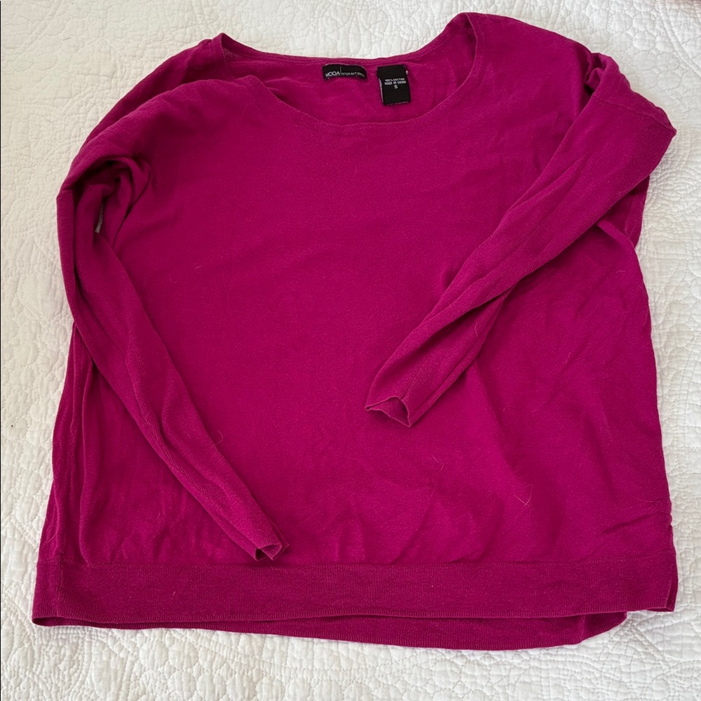 Moda International Fuchsia Cotton Top